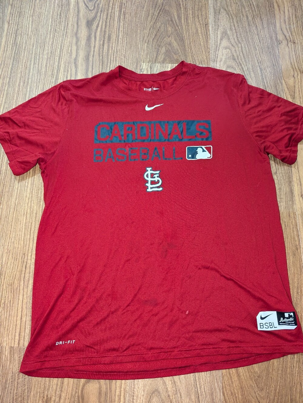 Size Large Men's Nike Red St. Louis Cardinals Baseball Tee Tshirt